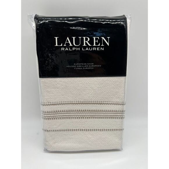 Ralph Lauren Home Mason Frame European Woven Euro Pillow Sham Cream Cotton🛒 - Picture 1 of 12